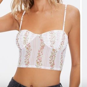 Forever 21 Floral mesh cropped cami NWOT